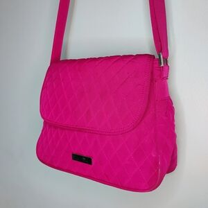Vera Bradley Pink Raspberry Crossbody Bag with Quilted Design Casual Colorful